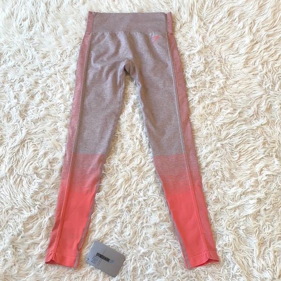 NWT Gymshark Amplify Seamless leggings taupe peach coral Small - Picture 3 of 13